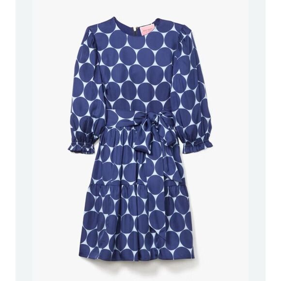 kate spade Dresses & Skirts - Kate Spade Joydot Silk Blend Twill Blue Polka Dot Mini Dress New! $368 Sz 8